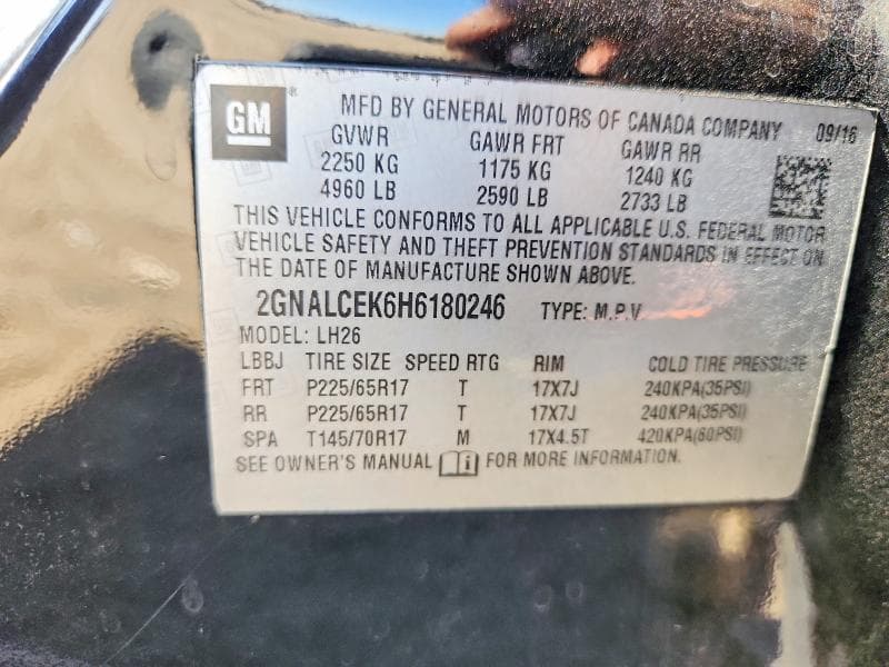 2017 CHEVROLET EQUINOX LT 12