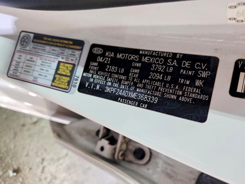 2021 KIA FORTE LXS 12