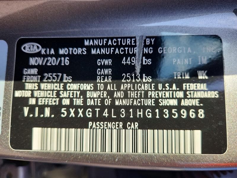 2017 KIA OPTIMA LX 12