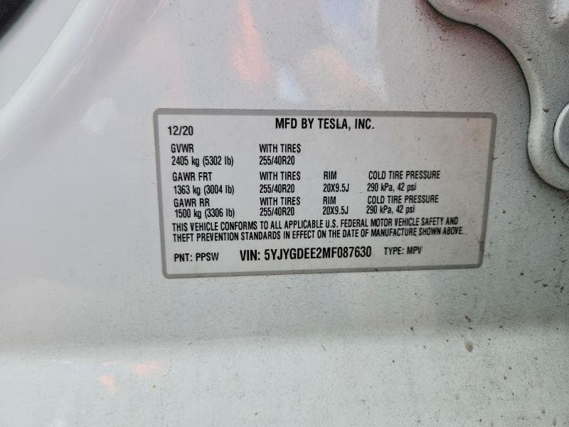 2021 TESLA MODEL Y 12