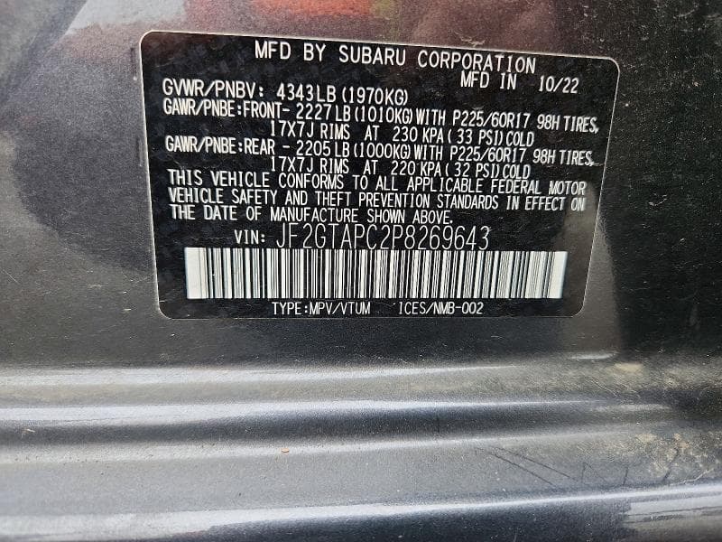 2023 SUBARU CROSSTREK PREMIUM 13