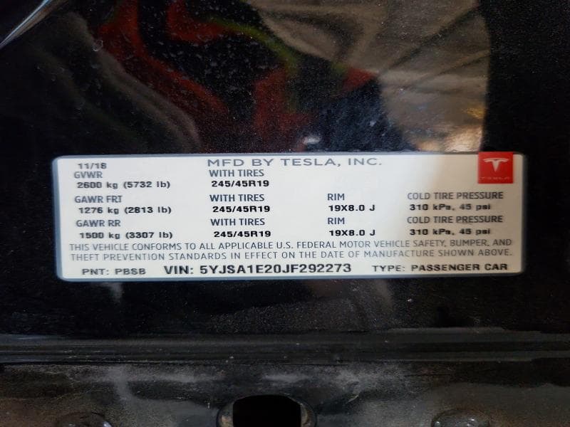 2018 TESLA MODEL S 13