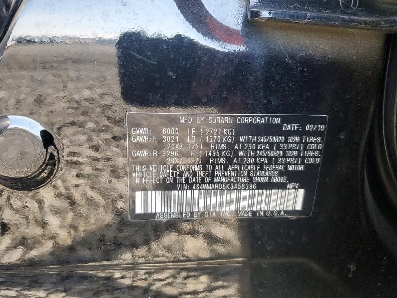 2019 SUBARU ASCENT TOURING 13