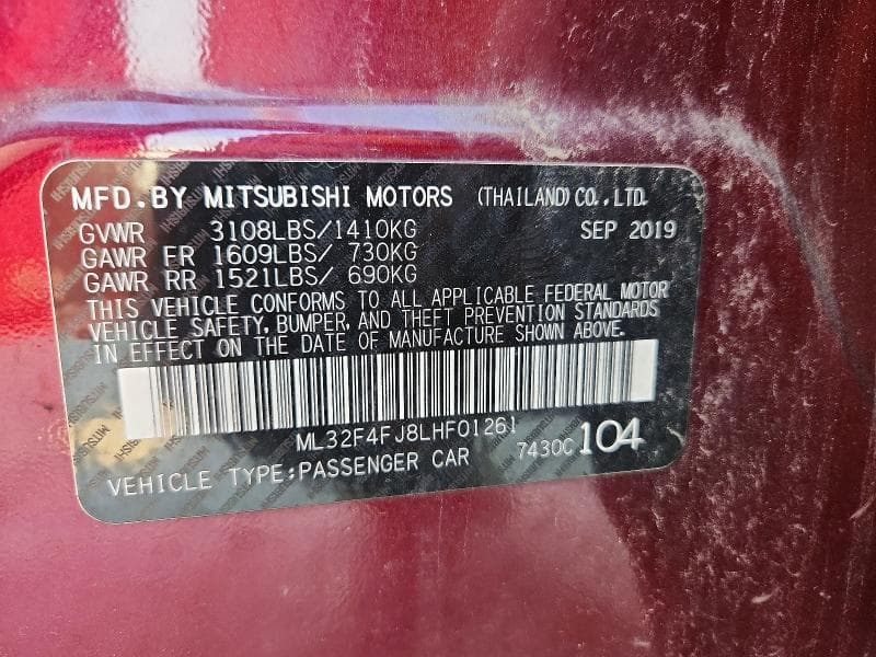 2020 MITSUBISHI MIRAGE G4 SE 12