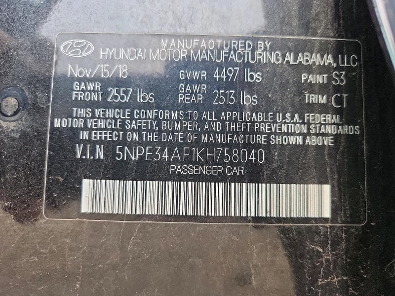 2019 HYUNDAI SONATA LIMITED 13