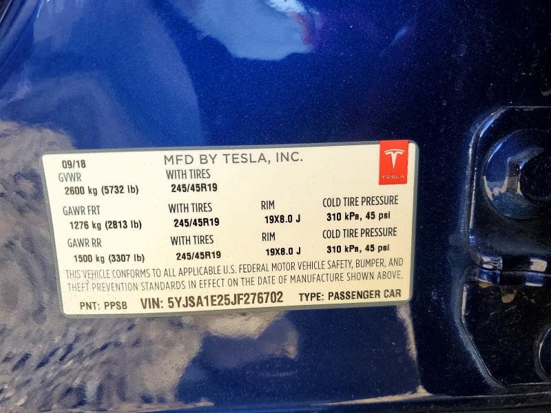 2018 TESLA MODEL S 12