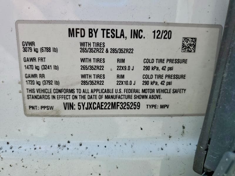 2021 TESLA MODEL X 14