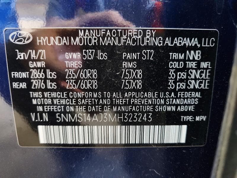 2021 HYUNDAI SANTA FE SE 14