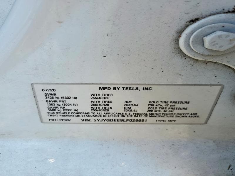 2020 TESLA MODEL Y 13