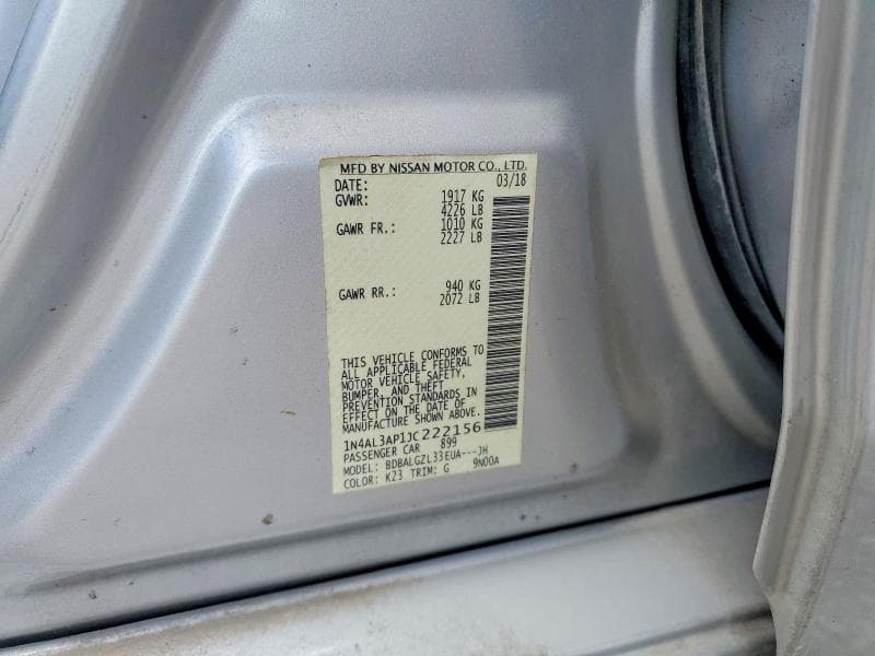 2018 NISSAN ALTIMA 2.5 S 13