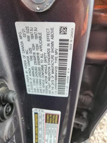 2021 HONDA CR-V EXL 13