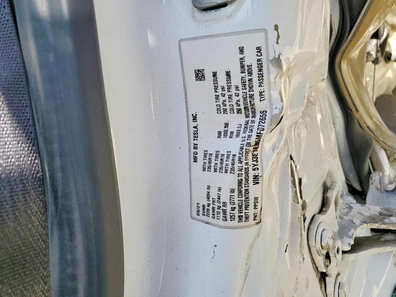 2021 TESLA MODEL 3 12