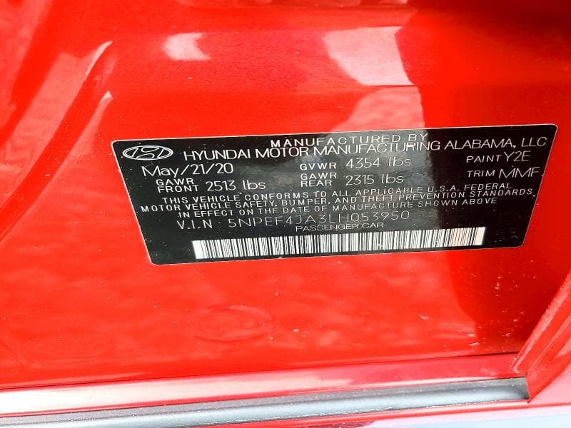 2020 HYUNDAI SONATA SEL 12
