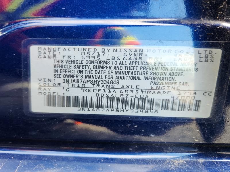 2017 NISSAN SENTRA S 13