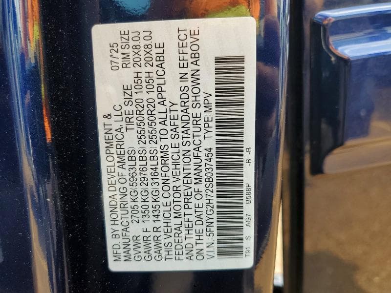 2025 HONDA PILOT TOURING 14