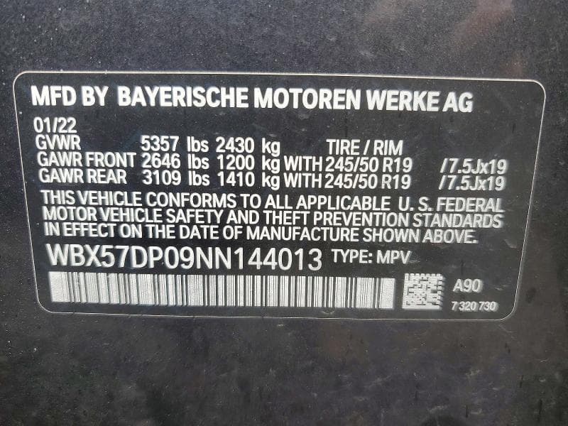 2022 BMW X3 XDRIVE30I 12