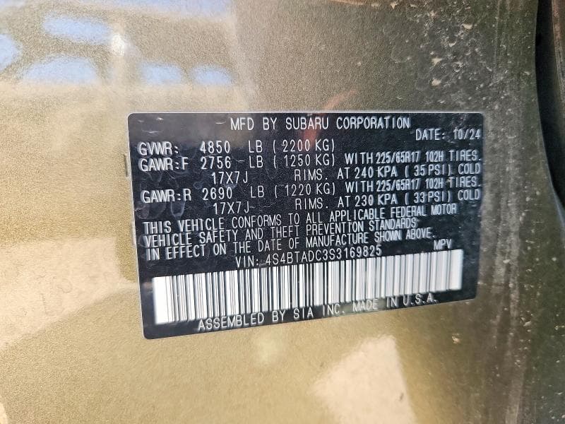 2025 SUBARU OUTBACK PREMIUM 12