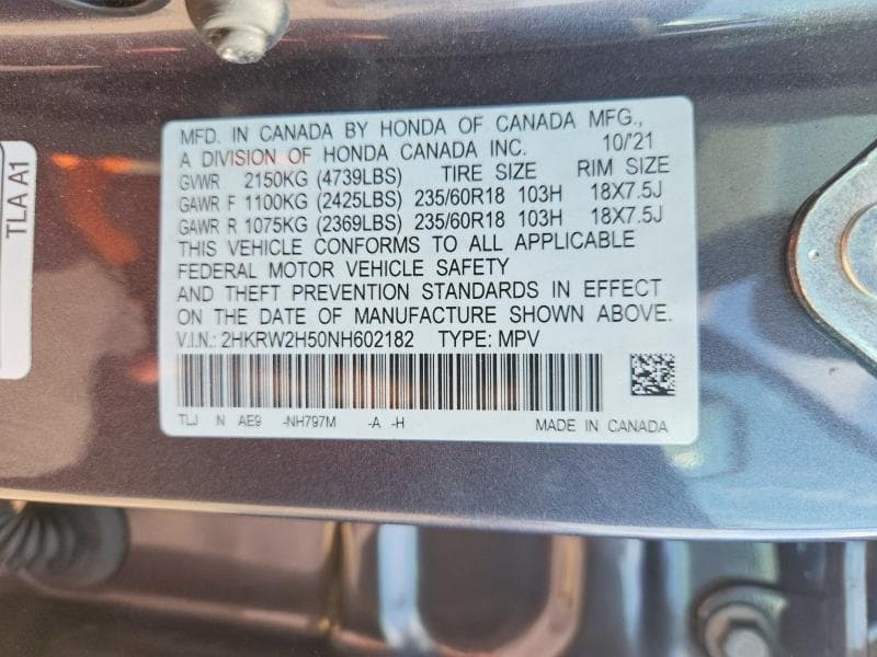 2022 HONDA CR-V EX 12