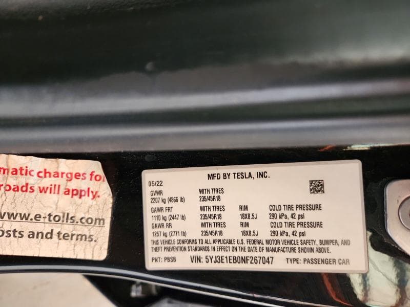 2022 TESLA MODEL 3 12