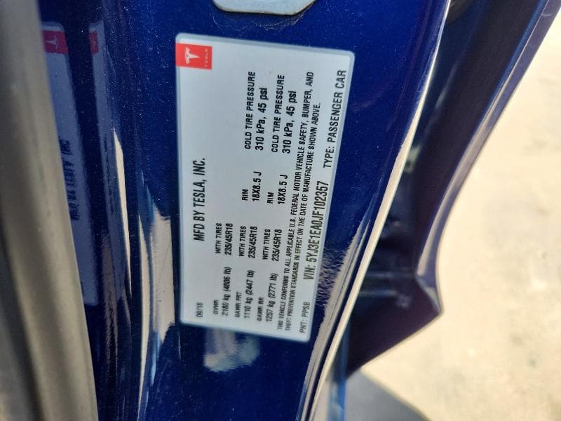 2018 TESLA MODEL 3 12