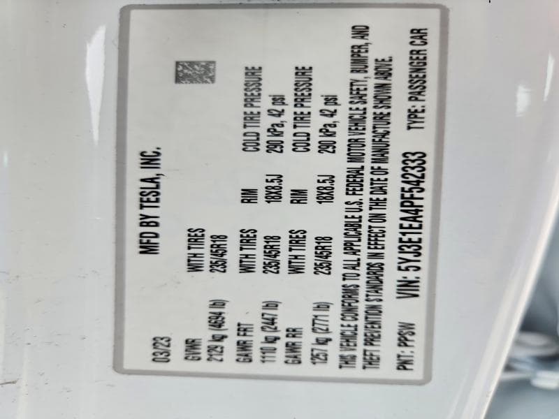 2023 TESLA MODEL 3 12