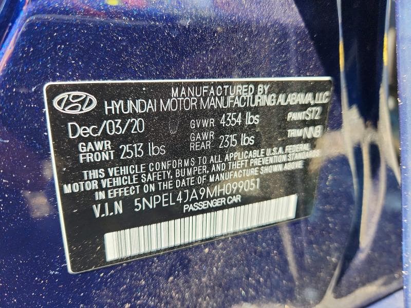 2021 HYUNDAI SONATA SEL 12