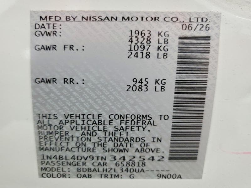 2026 NISSAN ALTIMA SV 13