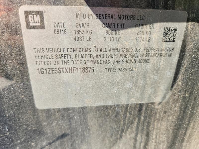 2017 CHEVROLET MALIBU LT 12