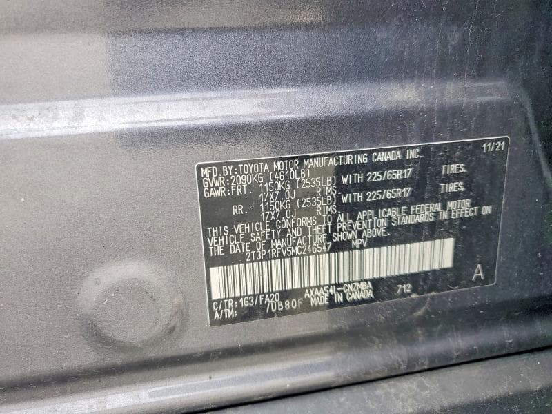 2021 TOYOTA RAV4 XLE 13