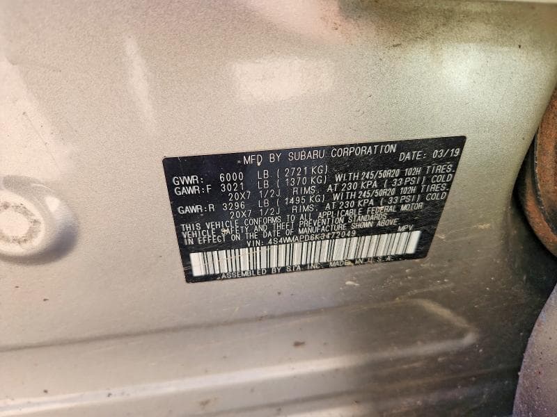 2019 SUBARU ASCENT LIMITED 12