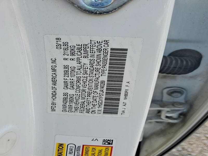 2018 HONDA ACCORD EXL 12