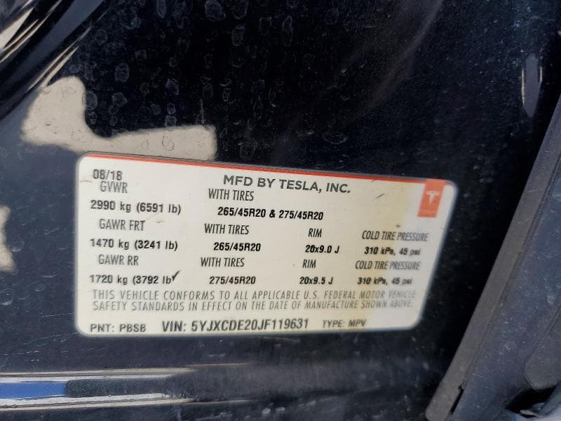 2018 TESLA MODEL X 12