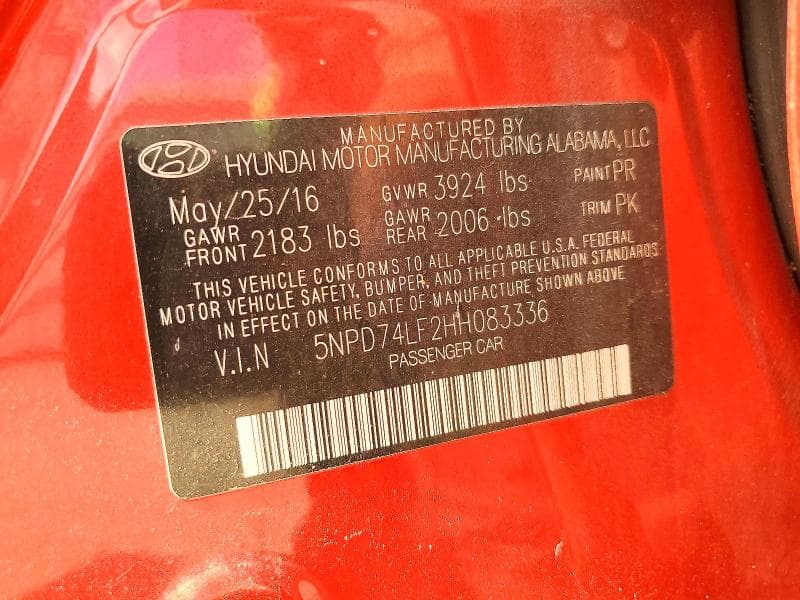 2017 HYUNDAI ELANTRA SE 12