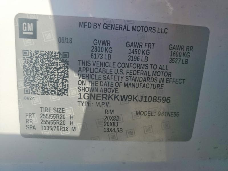 2019 CHEVROLET TRAVERSE PREMIER 14