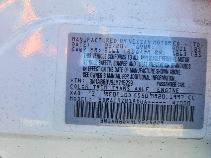 2020 NISSAN SENTRA SR 12