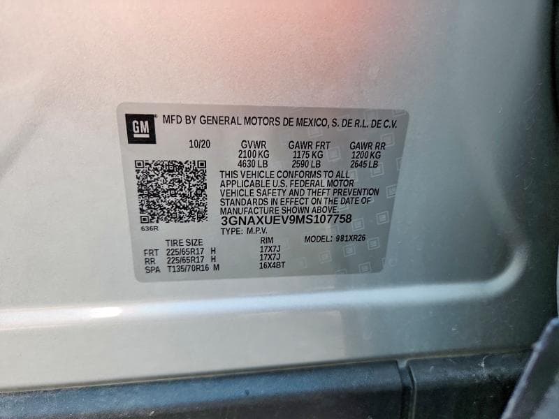 2021 CHEVROLET EQUINOX LT 12