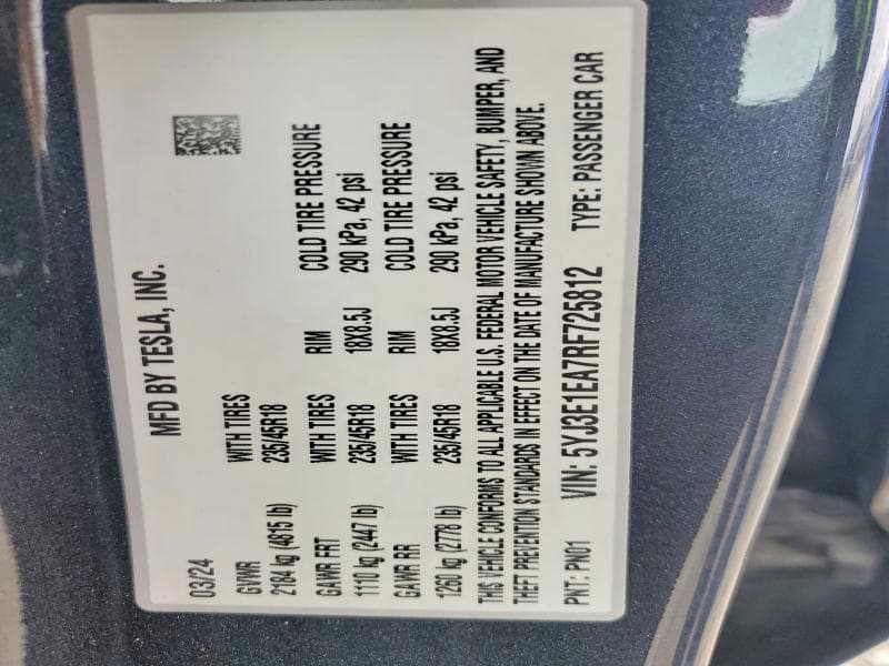 2024 TESLA MODEL 3 13