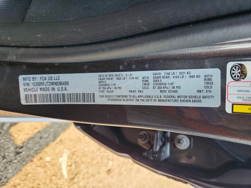 2021 RAM 1500 LARAMIE 12