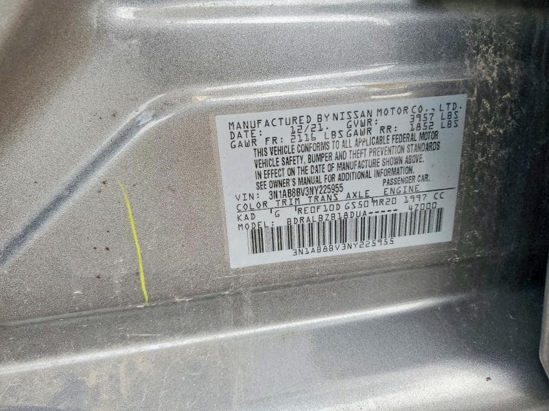 2022 NISSAN SENTRA S 12