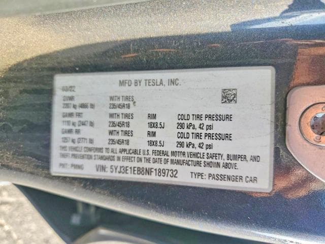 2022 TESLA MODEL 3 12