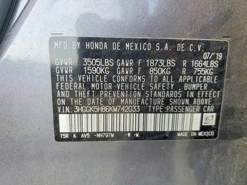 2019 HONDA FIT EX 13