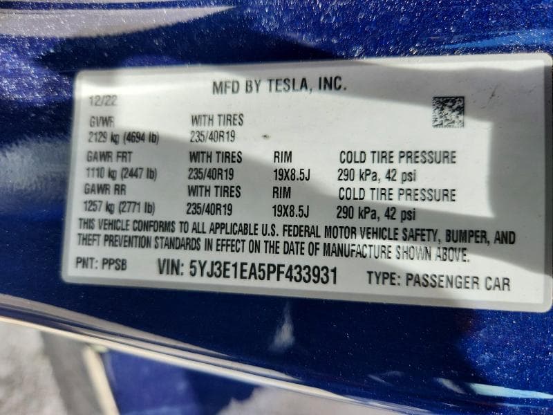 2023 TESLA MODEL 3 12