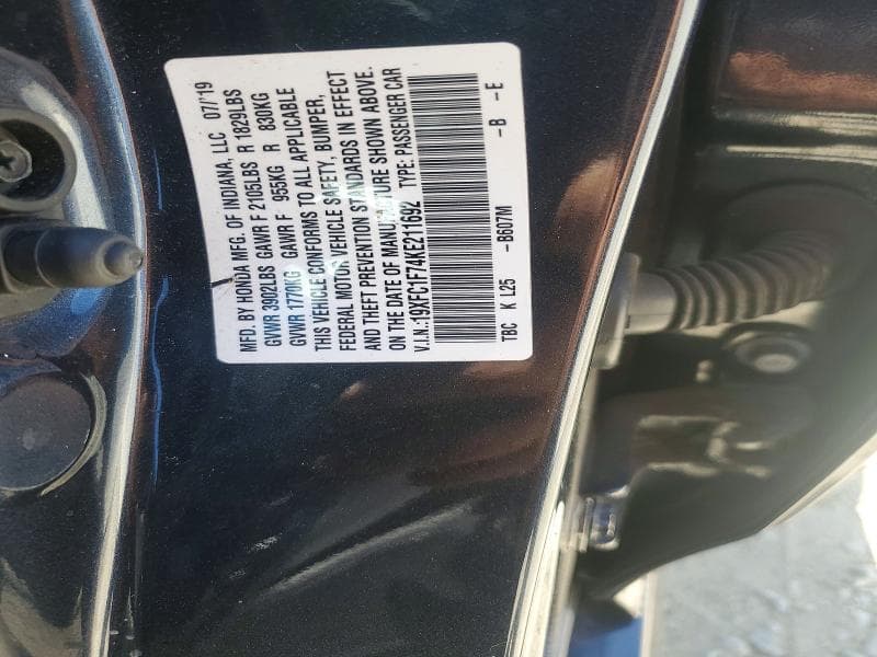 2019 HONDA CIVIC EXL 13