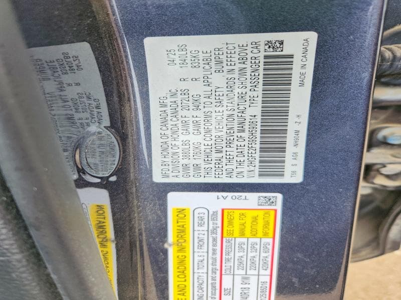 2025 HONDA CIVIC SPORT 12