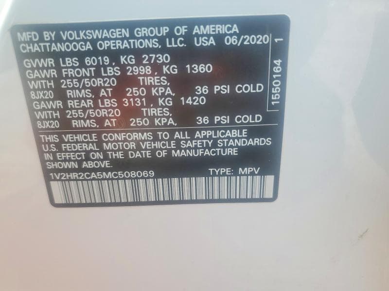 2021 VOLKSWAGEN ATLAS SE 13
