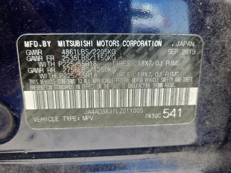 2020 MITSUBISHI OUTLANDER SE 13