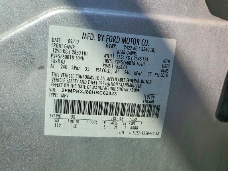 2017 FORD EDGE SEL 13