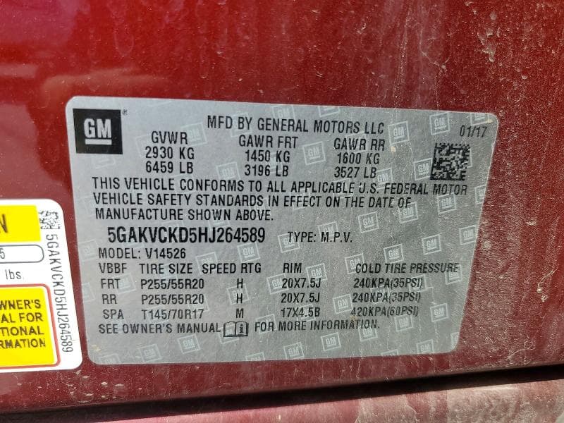 2017 BUICK ENCLAVE 14
