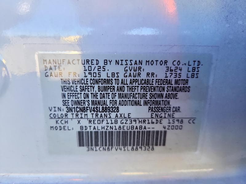 2025 NISSAN VERSA SR 13