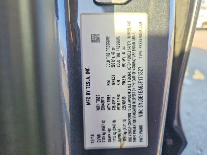 2018 TESLA MODEL 3 12